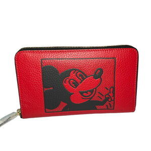 Coach Disney Mickey Mouse X Keith Haring Medium Id Zip Wallet